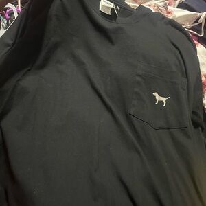 PINK Victoria's Secret Black Long Sleeve Tee with bling Logo